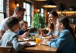 © Galeno - big family enjoys modern lunch feast delicious meals stylish loft industrial decor warm cozy atmosphere
