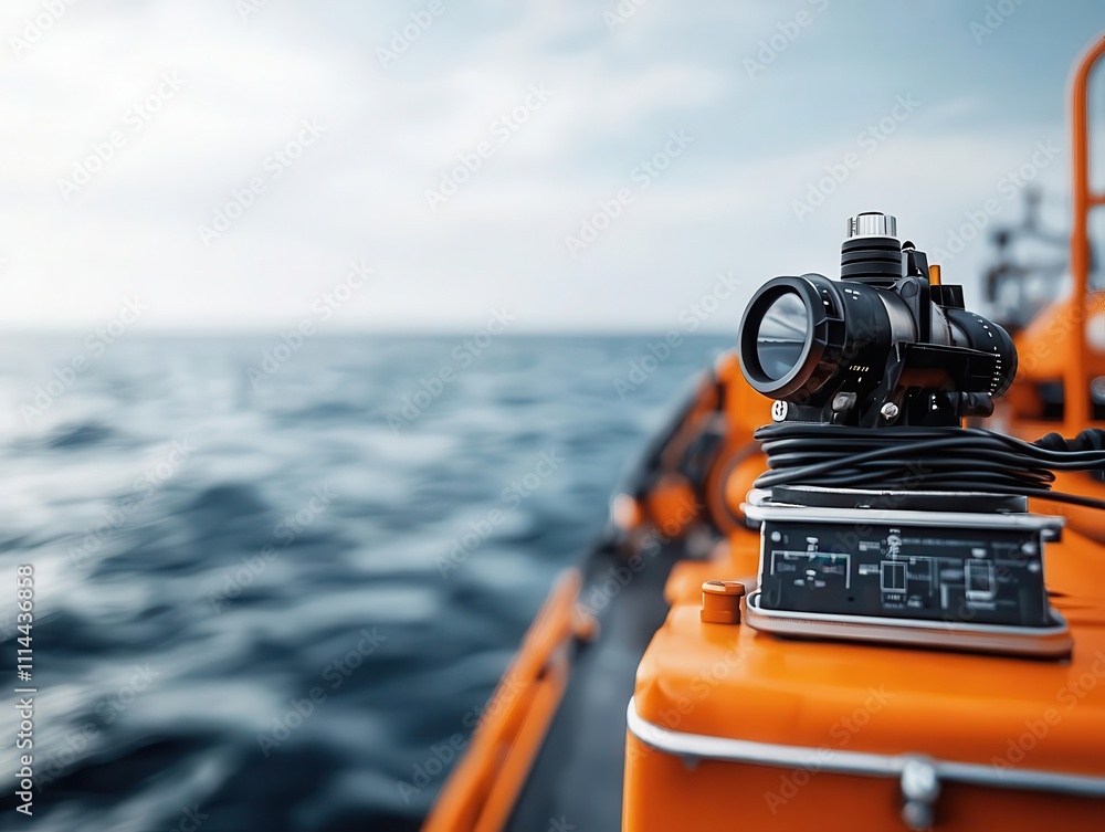 Remote Sensor Ship Closeup of an autonomous ship s realtime environmental sensors ...