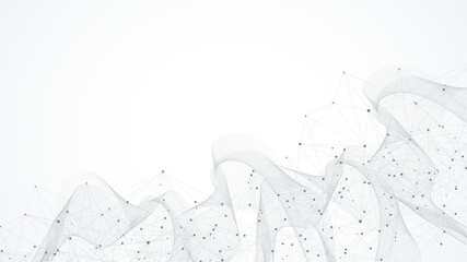 Wall Mural - global network connection concept. big data visualization. social network communication in the globa