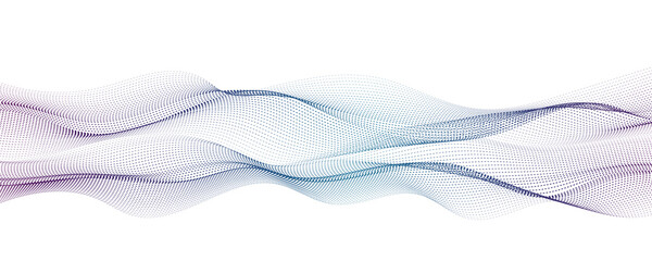 Wall Mural - abstract tech wavy lines.