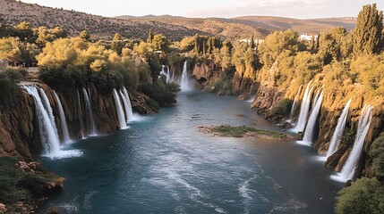 Canvas Print - Kravice Waterfalls: A Serene Cascade in Bosnia and Herzegovina