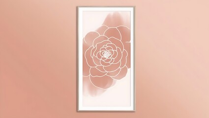 Wall Mural - set of  vertical poster  flower with smoky Line Art