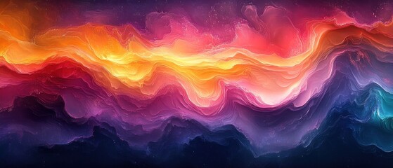 Wall Mural - Abstract colorful waves in vibrant hues.