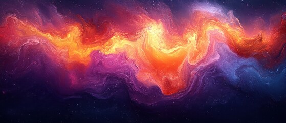 Wall Mural - Abstract cosmic swirl with vibrant colors.