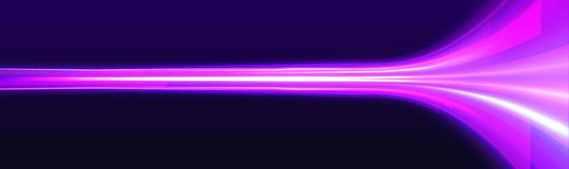 Leinwandbilder - Neon glowing horizontal lines, laser beams, and particle motion create an acceleration effect, with bright red and blue speed rays and abstract lens flares, forming an exciting visual composition.