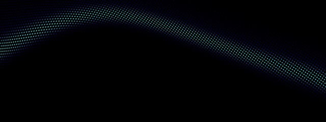 Leinwandbilder - Blue teal digital particles wave flow, Digital cyberspace abstract background
