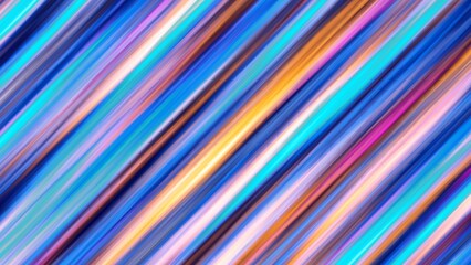 Poster - A vibrant abstract composition with colorful diagonal light streaks in captivating blue and orange tones