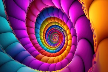 Poster - Vibrant Rainbow Spiral Abstract Art Design