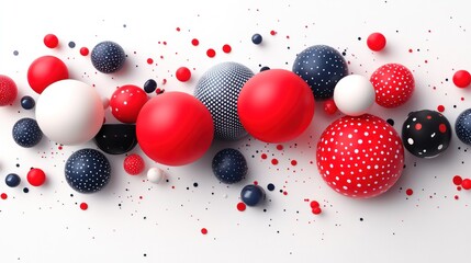Aufkleber - Red White and Blue Polka Dotted Spheres Scattered