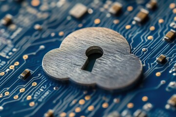 Aufkleber - Cloud Security Key on Circuit Board Technology
