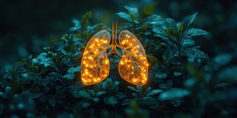Aufkleber - Luminous Lungs Amidst Verdant Foliage