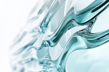 Poster - Abstract Teal Liquid Swirls Flowing Design