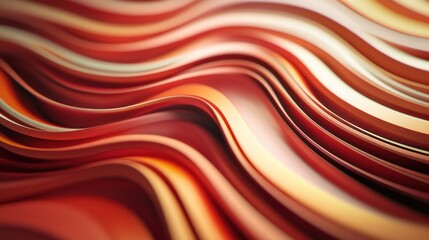Fototapete - Abstract Red and Orange Wavy Lines Pattern