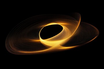 Fototapete - Abstract Golden Light Trails Form Swirling Orb Design