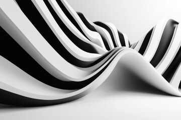 Aufkleber - Abstract Black And White Wave Pattern Design