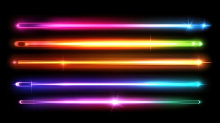 Wall Mural - Colorful Neon Light Streaks Abstract Background Design