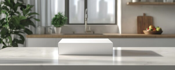 Wall Mural - White Box on Modern Kitchen Countertop