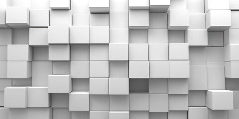 Wall Mural - Abstract White Cube Wall Background Texture