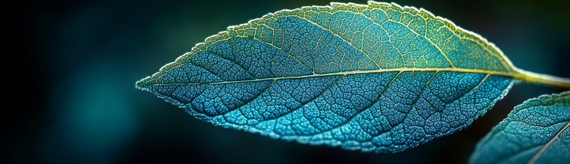 A depiction of a lively green leaf with elaborate details and textures, crafted using Stock technology.