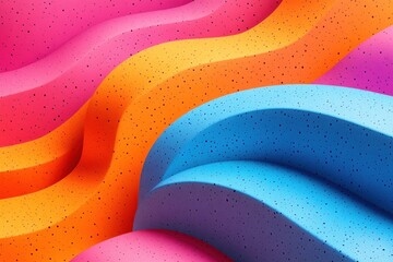 Aufkleber - Abstract Colorful Wavy Forms Background Design