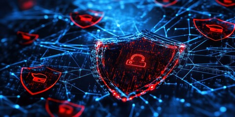 Aufkleber - Digital Network Security System Protection Shield