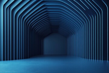 Aufkleber - Abstract Blue Architectural Structure Interior Design