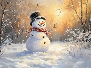 Canvas Print - snowman of snow