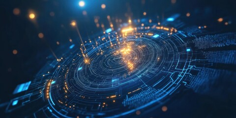 Aufkleber - Abstract Digital Network Data Visualization