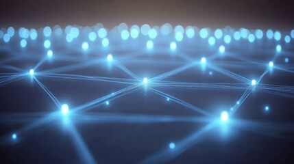 Aufkleber - Abstract Network Illuminated Nodes Connecting Globally