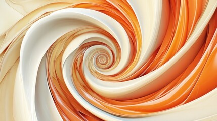 Aufkleber - Abstract swirling orange and cream design