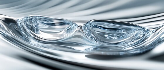 Aufkleber - Abstract Liquid Metal Wave Design Showing Flowing Curves