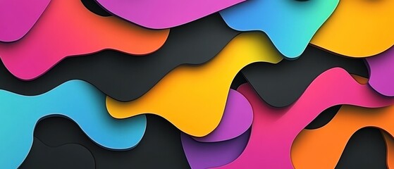 Wall Mural - Abstract Colorful Shapes Overlapping Design