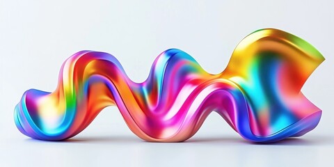 Aufkleber - Abstract Rainbow Swirl Sculpture Design