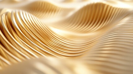 Aufkleber - Abstract Golden Waves of Smooth Curves Flowing