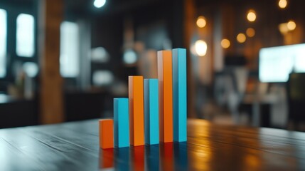 Aufkleber - Colorful Blocks Forming An Ascending Bar Graph