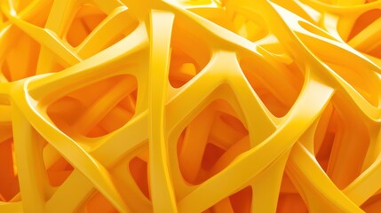 Aufkleber - Abstract Yellow Interlocking Geometric Structure Design
