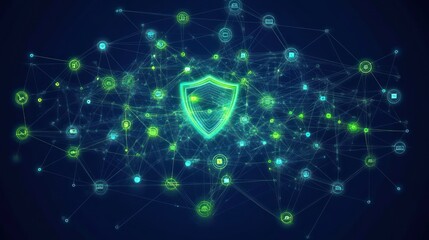 Aufkleber - Network Security System Protecting Digital Data Assets