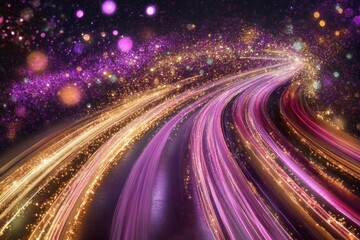 Poster - Glittering Cosmic Trails Of Light And Stars