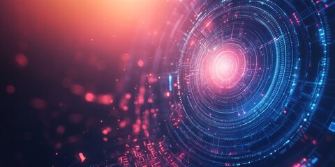 Poster - Abstract Digital Data Visualization Circular Design