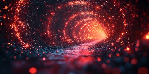 Poster - Red Sparkly Tunnel Leading Into Bright Light