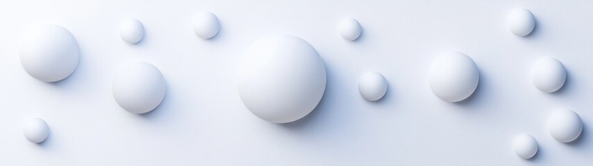 Canvas Print - White Spheres Arranged on a Light Background