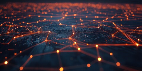 Aufkleber - Abstract Network Connections Digital Data Flow