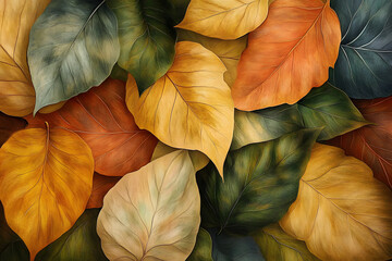 Leaf pattern plant tree art.