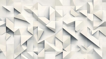 Fototapete - An abstract white and grey geometric pattern showcasing layered shapes and textures in a modern design setting