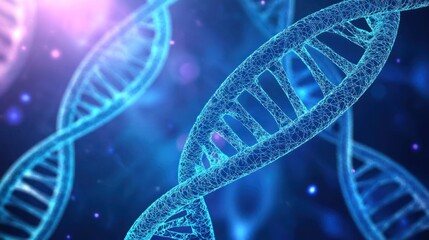 Poster - Abstract Representation of a DNA Double Helix with a Wireframe Structure