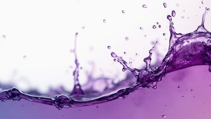 Wall Mural - A purple liquid splash on a white background