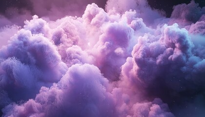Poster - Purple and White Clouds with Scattered Stars