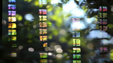 Aufkleber - Abstract Blurred Lights Through Foliage