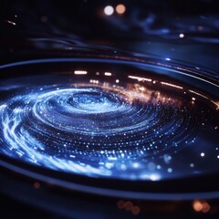 Aufkleber - A close-up view of a futuristic energy collector harnessing vibrant cosmic energy in a glowing, high-tech environment