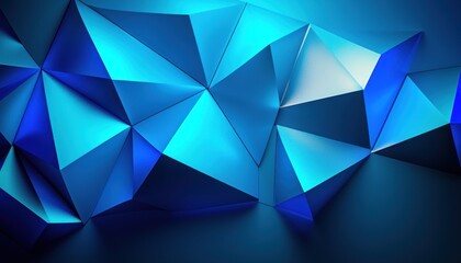 Poster - Abstract Blue Geometric Pattern with Triangles